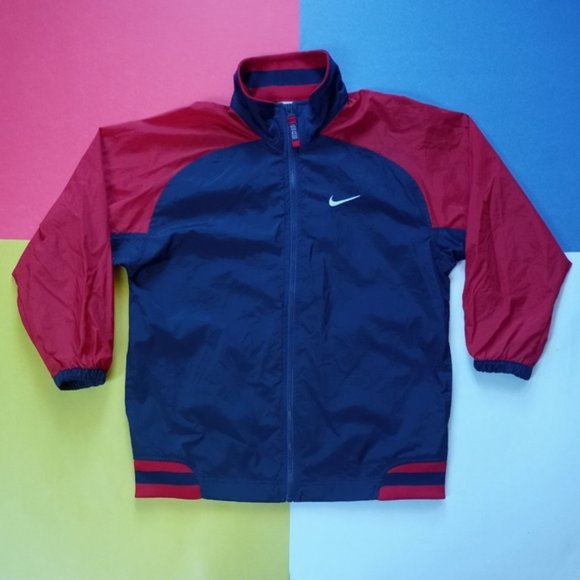 Vintage Junior Nike Essential Embroidered Two-Tone Sports Jacket, Large Swoosh - Picture 7 of 8